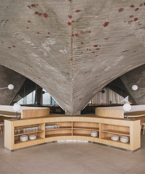 zooco crowns cantabrian maritime museum restaurant with a vault of brutalist pyramids