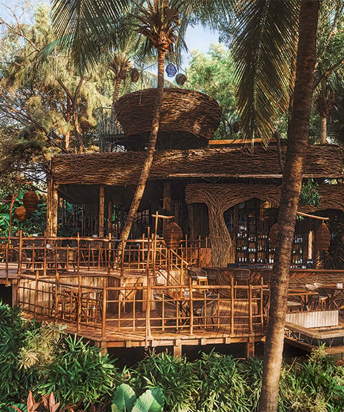 OTHERWORLDS' como agua resto-bar unfolds like a huge bird's nest in the indian forest